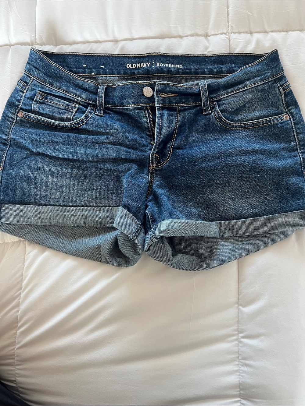 Old Navy Boyfriend Jean Shorts - Dark Blue Wash